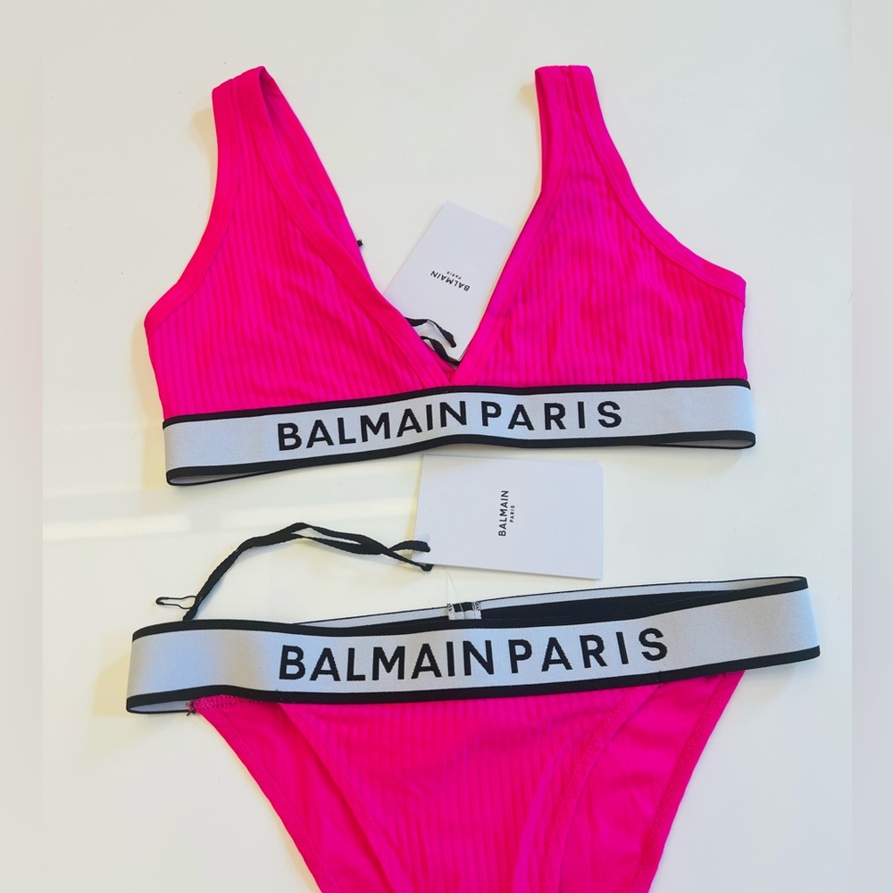 💗BALMAIN***Bright Pink Bralette and Underwear Set** Bikini💗 - Picture 2 of 3